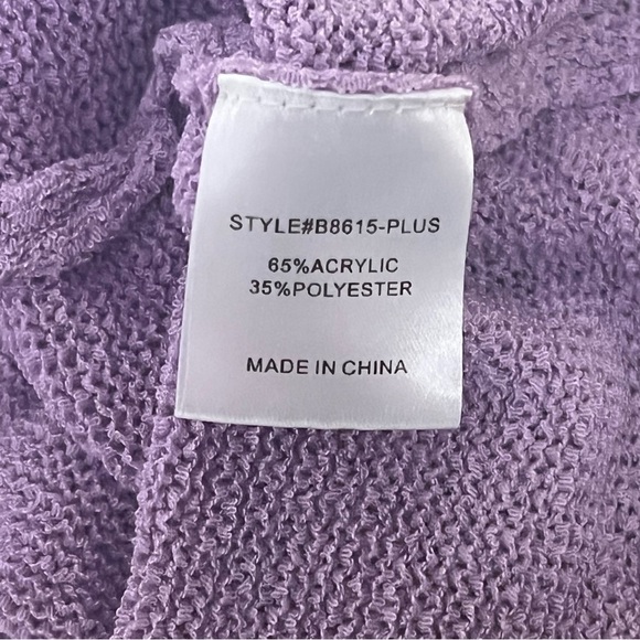 Jodifl Flutter Sleeve Lavender Crew Neck Sweater Size 3X Ruffle Office Coquette - Picture 11 of 12